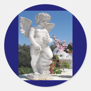 Angel Statue Runder Aufkleber
