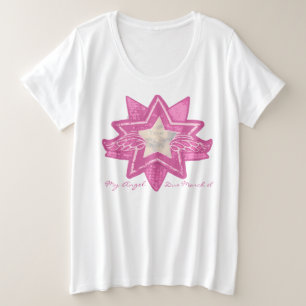 Angel Stern ergänzen Baby Scan maternenrosa Große Größe T-Shirt