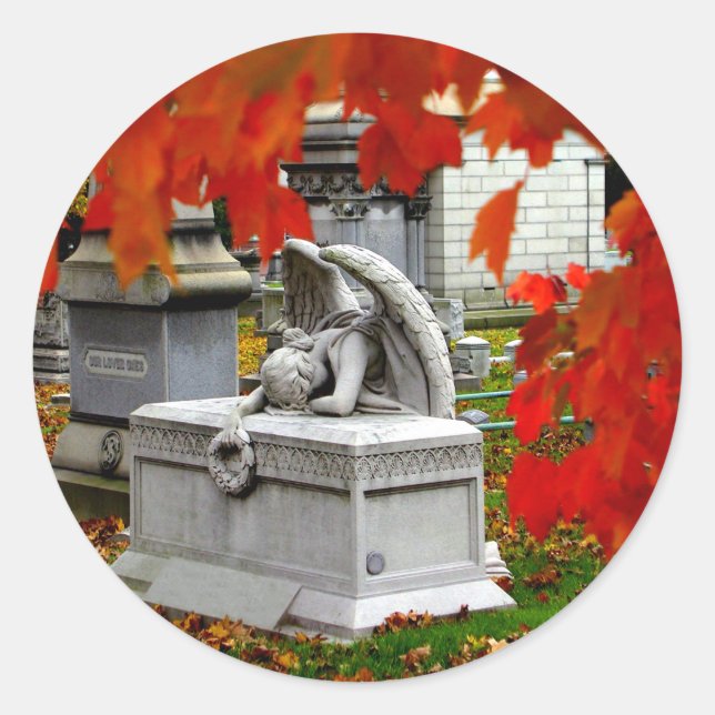 Angel-Sticker Runder Aufkleber (Vorderseite)