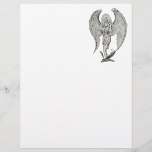 Angel , Stift Kunst , Schwarz-Weiß-Design Briefbogen