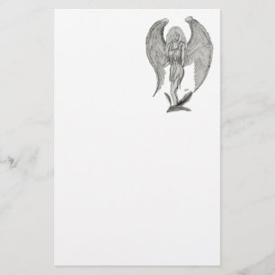 Angel , Stifterkunst , Schwarz-Weiß-Design Briefpapier
