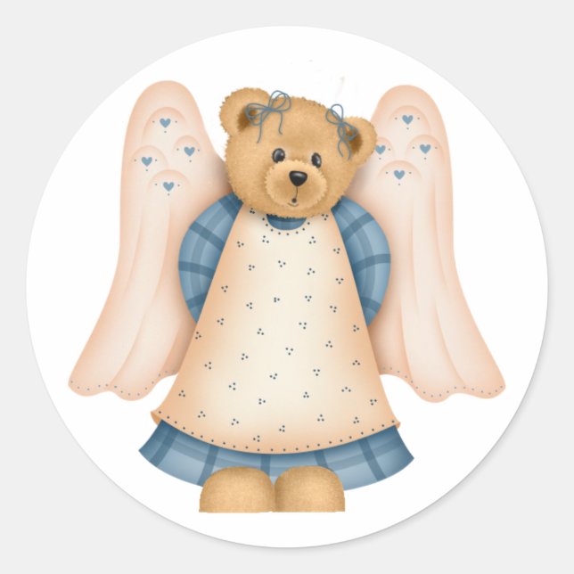 Angel Teddy Bear D8 Stickers (Vorderseite)