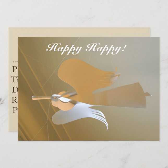 Angel-Trompeten Einladung (Vorne/Hinten)