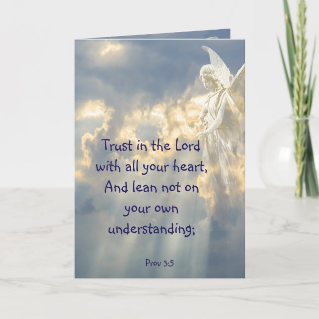  Angel Trust in the Lord Quote Inspirational Karte (Vorderseite)