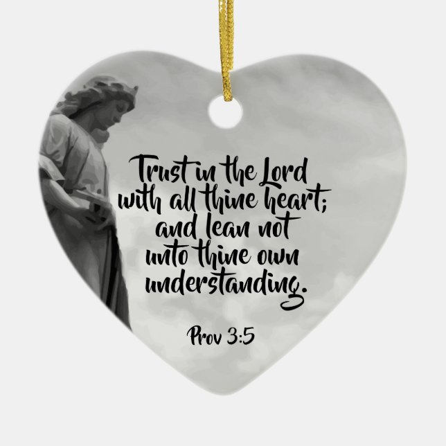 Angel Trust in the Lord Quote Inspirational Keramikornament (Vorne)