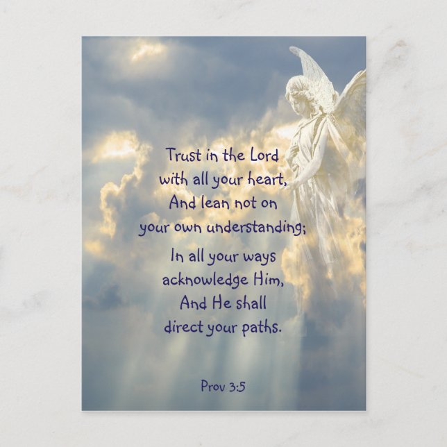  Angel Trust in the Lord Quote Inspirational Postkarte (Vorderseite)