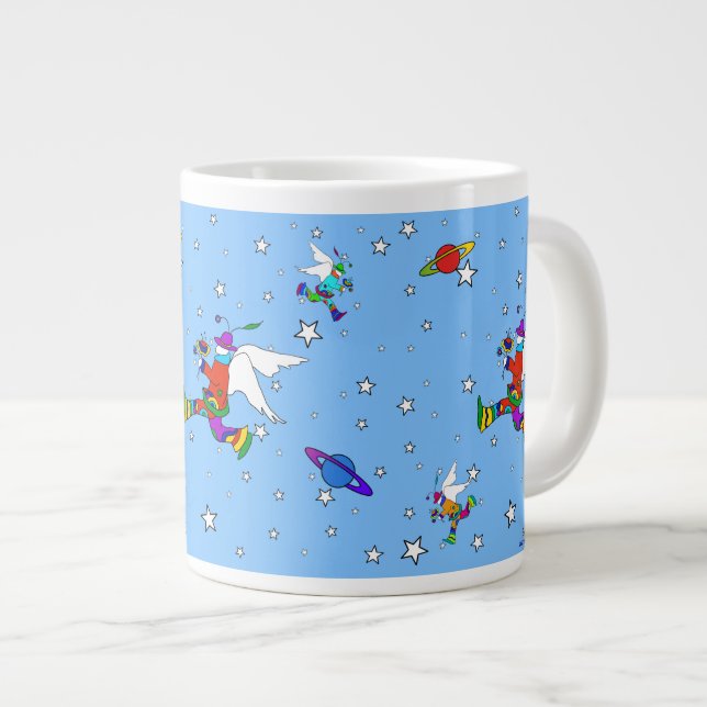 Angel Typs Starry Night (SkyBlue) Jumbo-Tasse (Vorderseite Rechts)