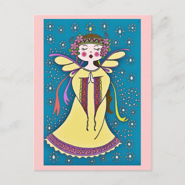 Angel Ukrainische Volkskunst Postkarte (Vorderseite)