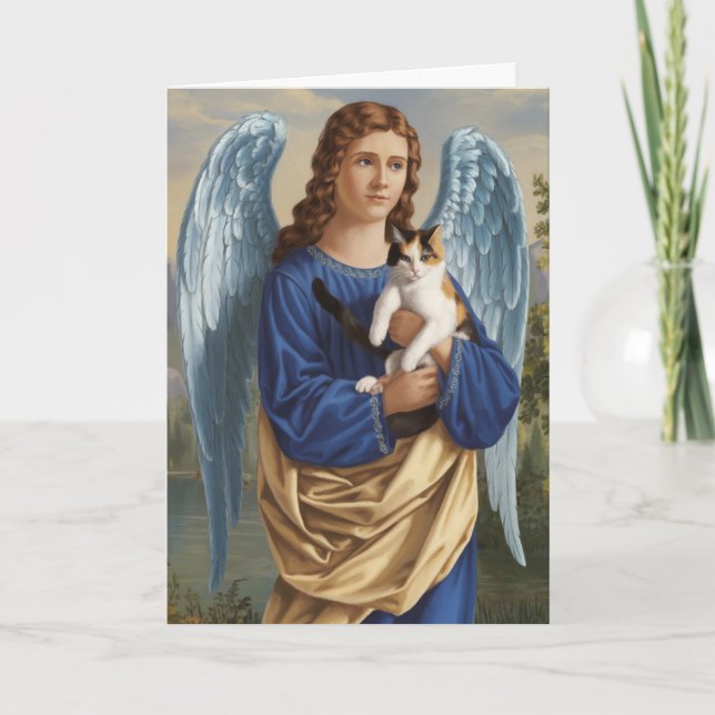 Angel und Calico Cat Karte (Vorderseite)