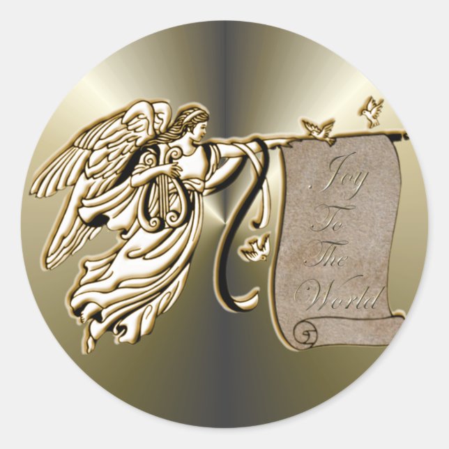 Angel und Freude an der Rolle der Welt Runder Aufkleber (Vorderseite)