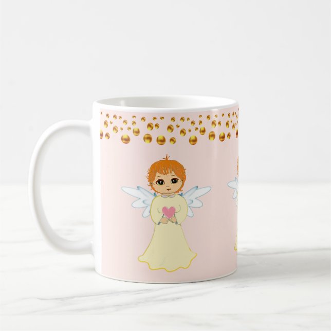 Angel und Gold Dots Confetti Kaffeetasse (Links)