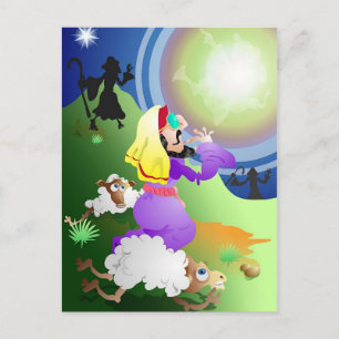 Angel und Hirten Postkarte