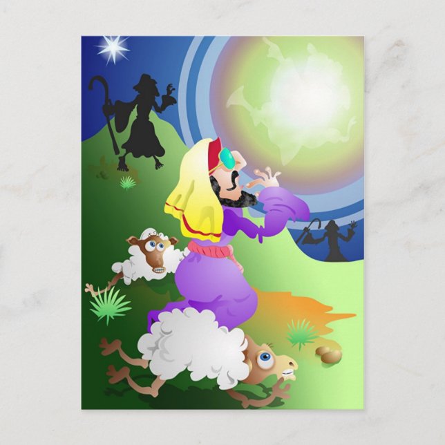 Angel und Hirten Postkarte (Vorderseite)