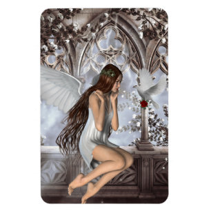 Angel und ihre Taube Magnet