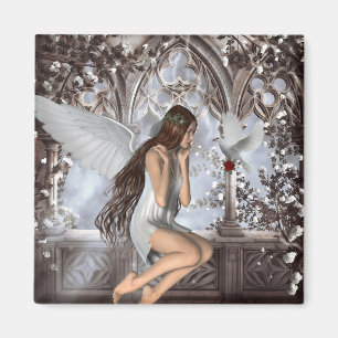 Angel und ihre Taube Magnet