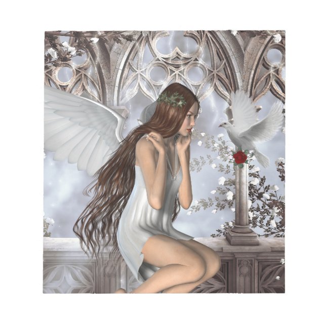 Angel und ihre Taube Notizblock (Vorderseite)