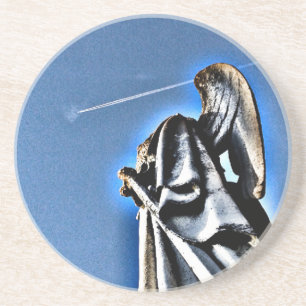 Angel und Kontrail Sandstein Untersetzer