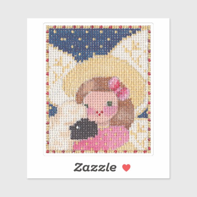 Angel- und Lamm-Aufkleber Aufkleber (Blatt)