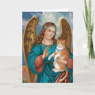 Angel und Orange Tabby Cat Karte