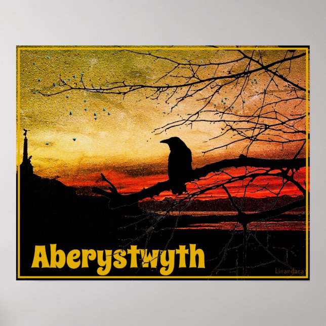 Angel und Raven von Aberystwyth bei Sonnenuntergan Poster (Vorne)