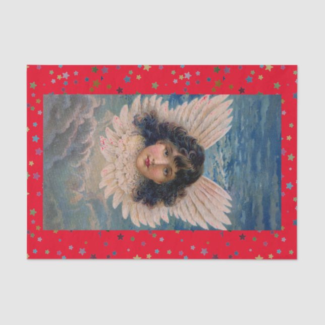 ANGEL UND STARS-TISSUPAPIER SEIDENPAPIER (Vorderseite)