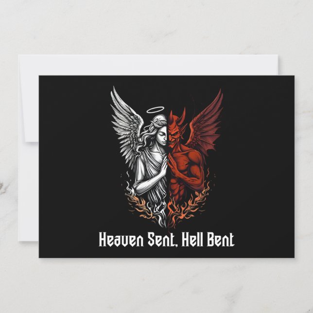 Angel und Teufel Half Himmel Sent Hell Bent Einladung (Vorderseite)