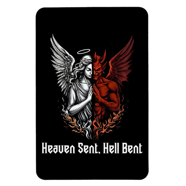 Angel und Teufel Half Himmel Sent Hell Bent Magnet (Vertikal)