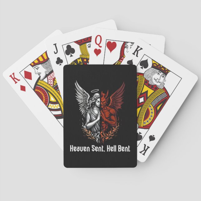 Angel und Teufel Half Himmel Sent Hell Bent Spielkarten (Rückseite)
