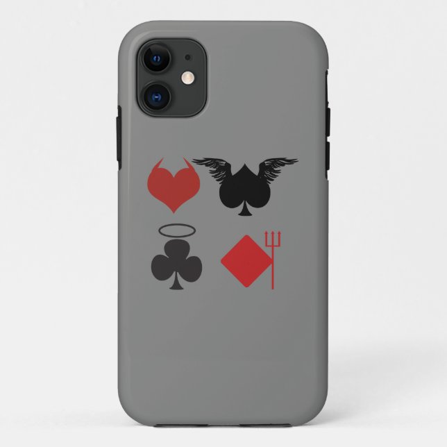 Angel- und Teufelskarte-Anzug Dunkelgrau Case-Mate iPhone Hülle (Rückseite)