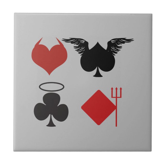 Angel- und Teufelskarte-Anzug Grau Fliese (Vorderseite)