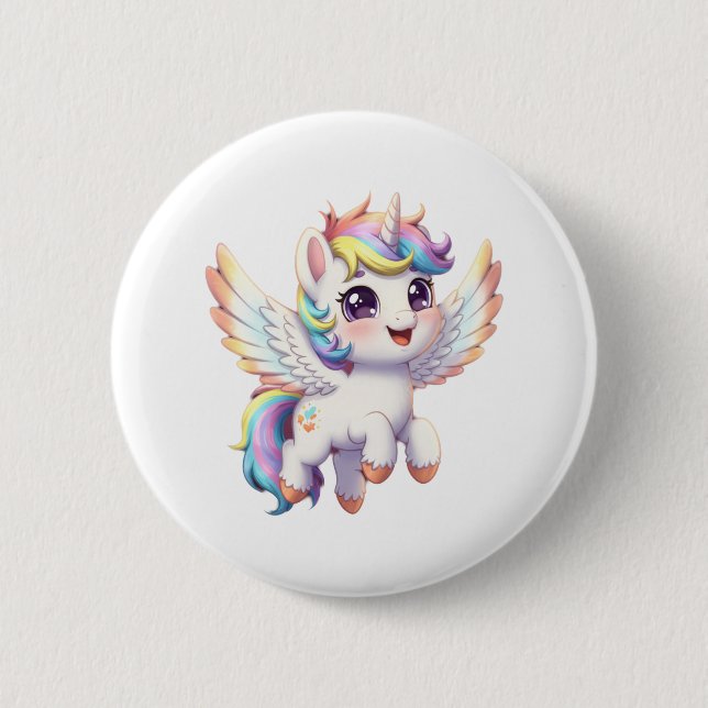 Angel unicorn is so cute button (Vorderseite)