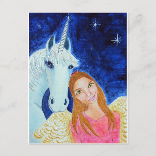 Angel & Unicorn Postkarte (Vorderseite)