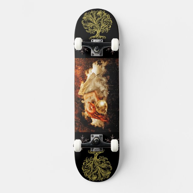 Angel unter den Sternen Fantasy Art Skateboard (Vorderseite)