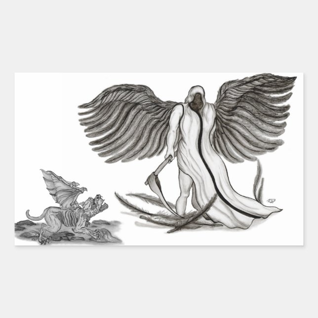 Angel Uriel Rechteckiger Aufkleber (Vorderseite)