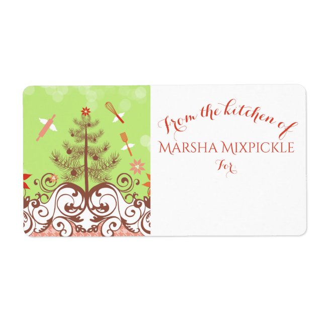 Angel-Utensilien aus der Küche des Weihnachtslabel (Vorne)