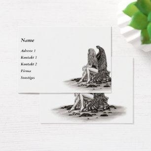 Angel, verloren in bedachten Visitenkarten