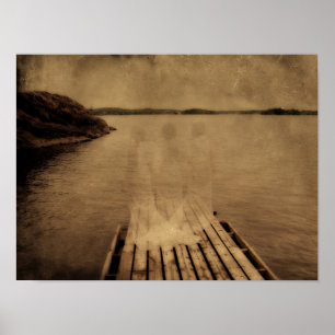 Angel Vintag antike braun Sepia Textur Poster