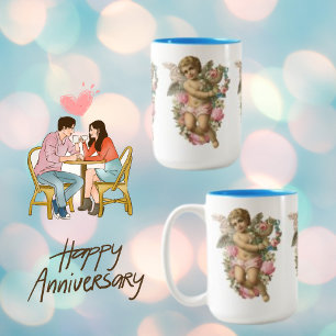 Angel Vintag Blume Wing Tasse