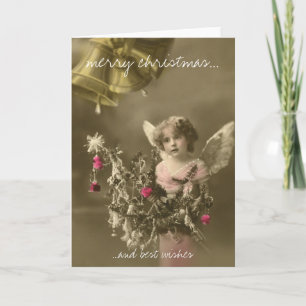Angel vintage christmas greeting card feiertagskarte