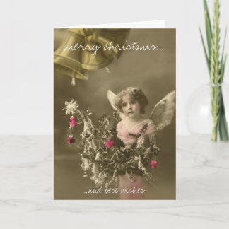 Angel vintage christmas greeting card feiertagskarte