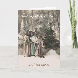 Angel vintage christmas greeting card feiertagskarte