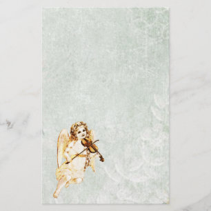 Angel Violine auf Vintagem Papier Hintergrund