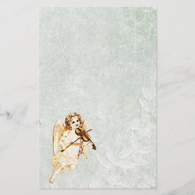 Angel Violine auf Vintagem Papier Hintergrund (Vorderseite)