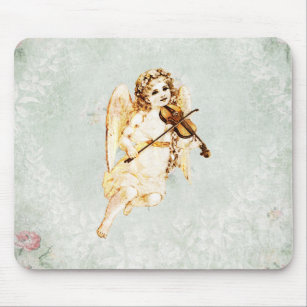 Angel Violine auf Vintagem Papier Hintergrund Mousepad