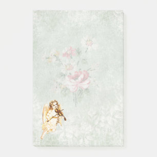 Angel Violine auf Vintagem Papier Hintergrund Post-it Klebezettel