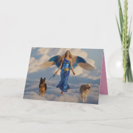 Angel Walkin' the Dog Card 5 Feiertagskarte