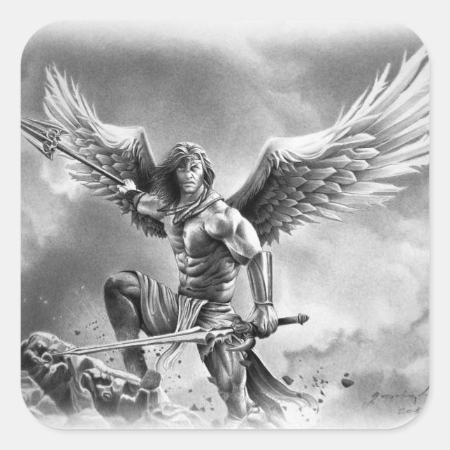 ANGEL WARRIOR Square Sticker (Vorderseite)