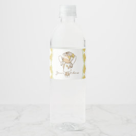 Angel Water Bottle Labels Gold & Green Wasserflaschenetikett