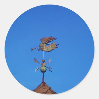 Angel Weather Vane Bright Blue Sky Runder Aufkleber