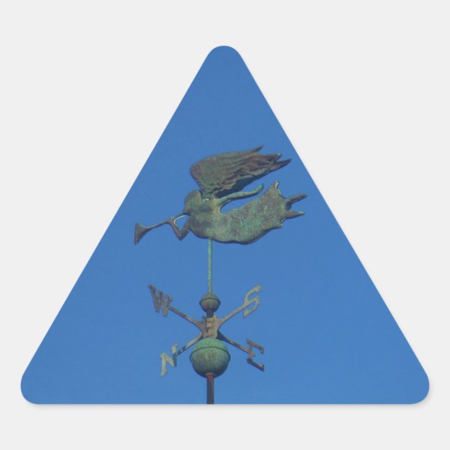 Angel Weather Vane Dreieckiger Aufkleber (Vorderseite)